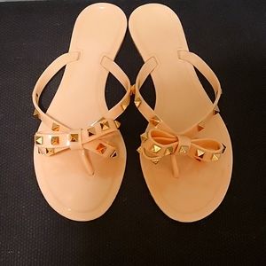 Women Flip-Flops Flat Sandals Jelly Bow